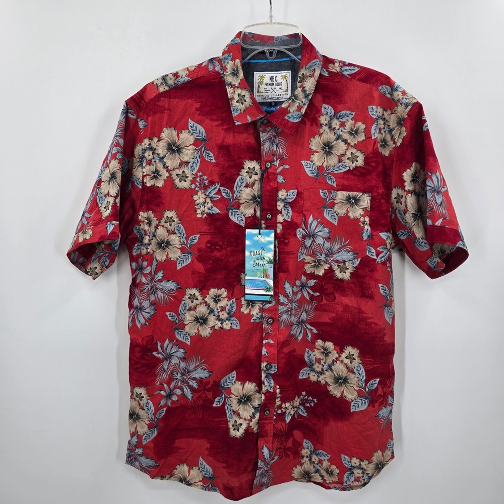 NWT MBX Mens XL Paradise Shirt Floral Tropical Collection Short Sleeve Button Up